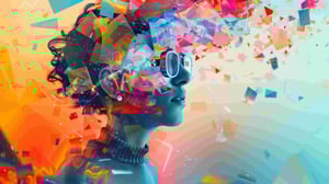 Frau mit Brille und Farben
